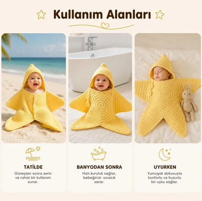 StarletBaby™ El Örgüsü Yıldız Bebek Kundak Kabanı