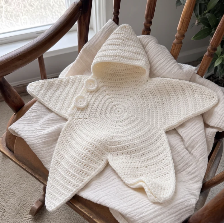 StarletBaby™ El Örgüsü Yıldız Bebek Kundak Kabanı