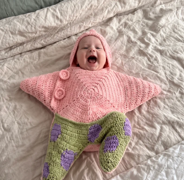 StarletBaby™ El Örgüsü Yıldız Bebek Kundak Kabanı